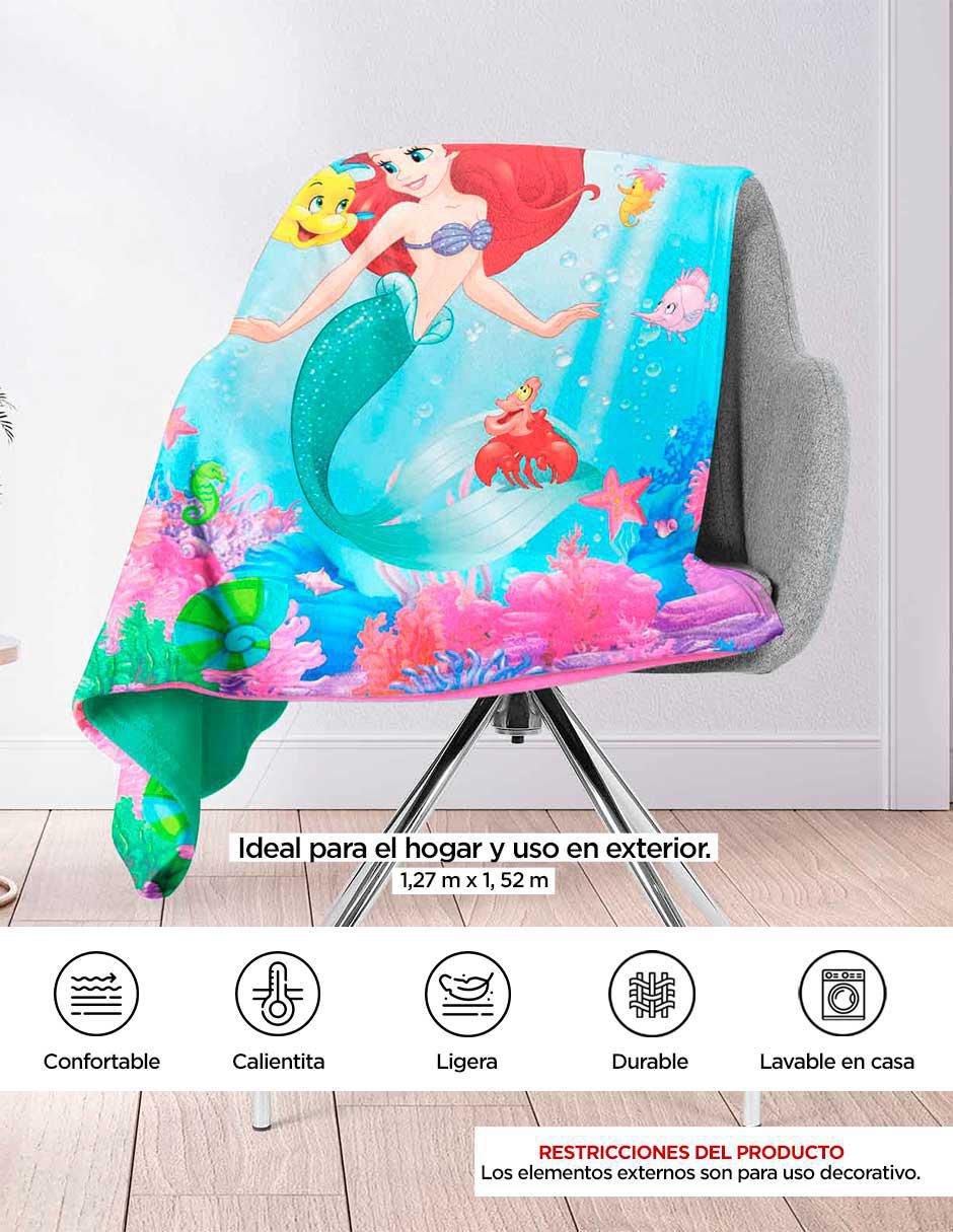 Cobertor Ariel Sirenita peces estampado infantil 5