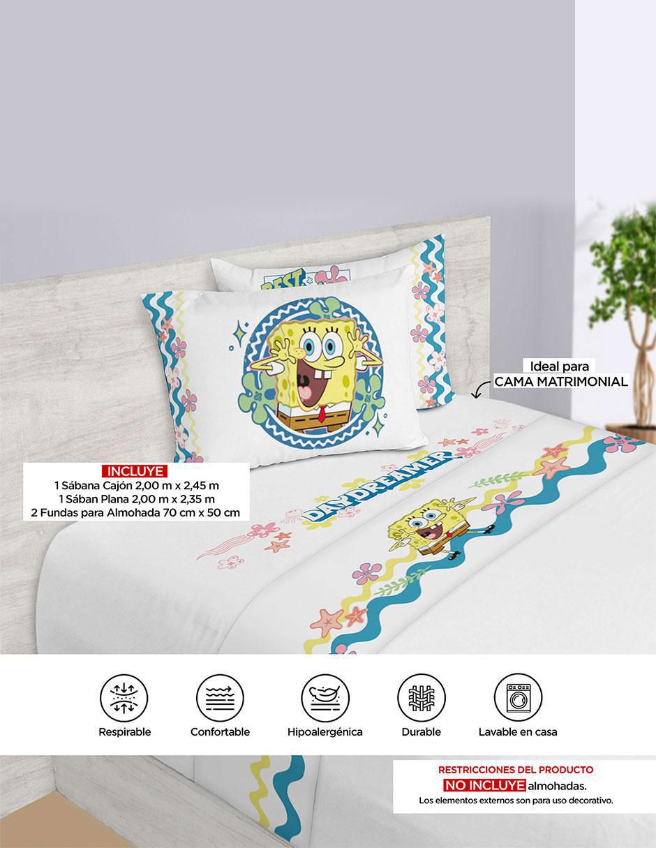 Juego de sábanas de microfibra Bob Esponja 5