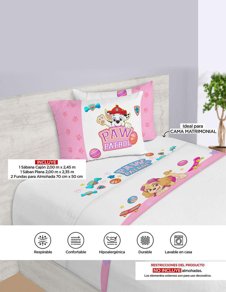 Juego de sábanas de microfibra Paw Patrol Flores 2