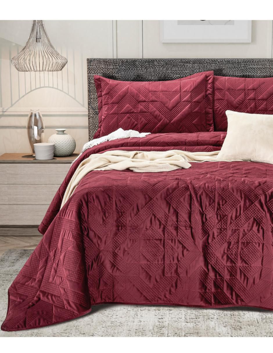 Set de colcha Velvet Burgundy Set de colcha Velvet Burgundy