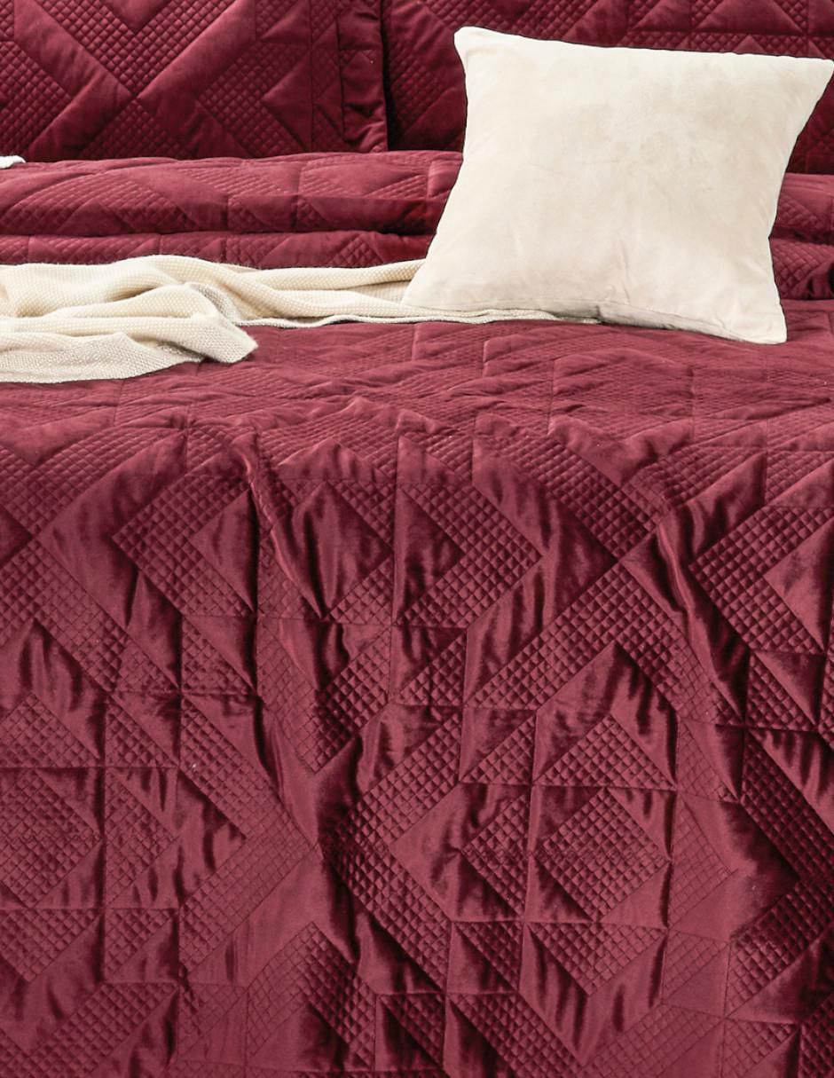 Set de colcha Velvet Burgundy 4