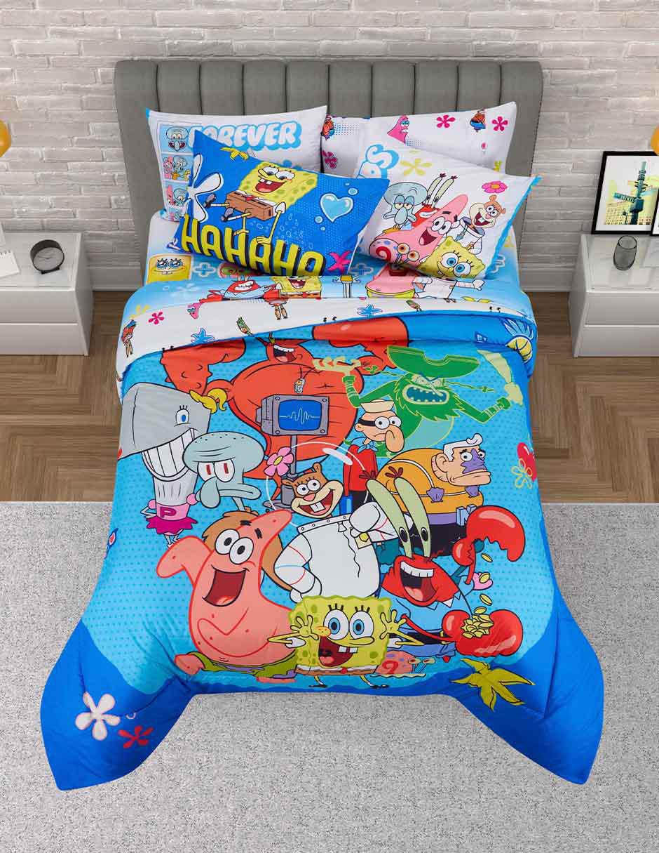 Set edredón Providencia Microfibra Matrimonial Fondo del Mar Bob