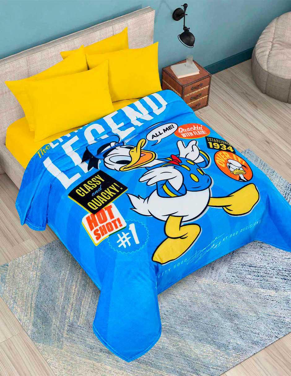 Cobertor Donald Duck Serenity Matrimonial Hot Blue