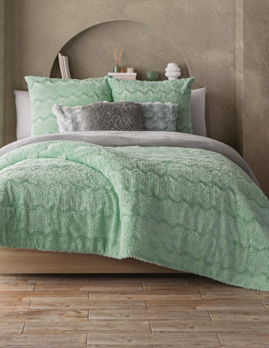 Cobertor Invernal Verde Boreal estampado texturizado Cobertor Invernal Verde Boreal estampado texturizado