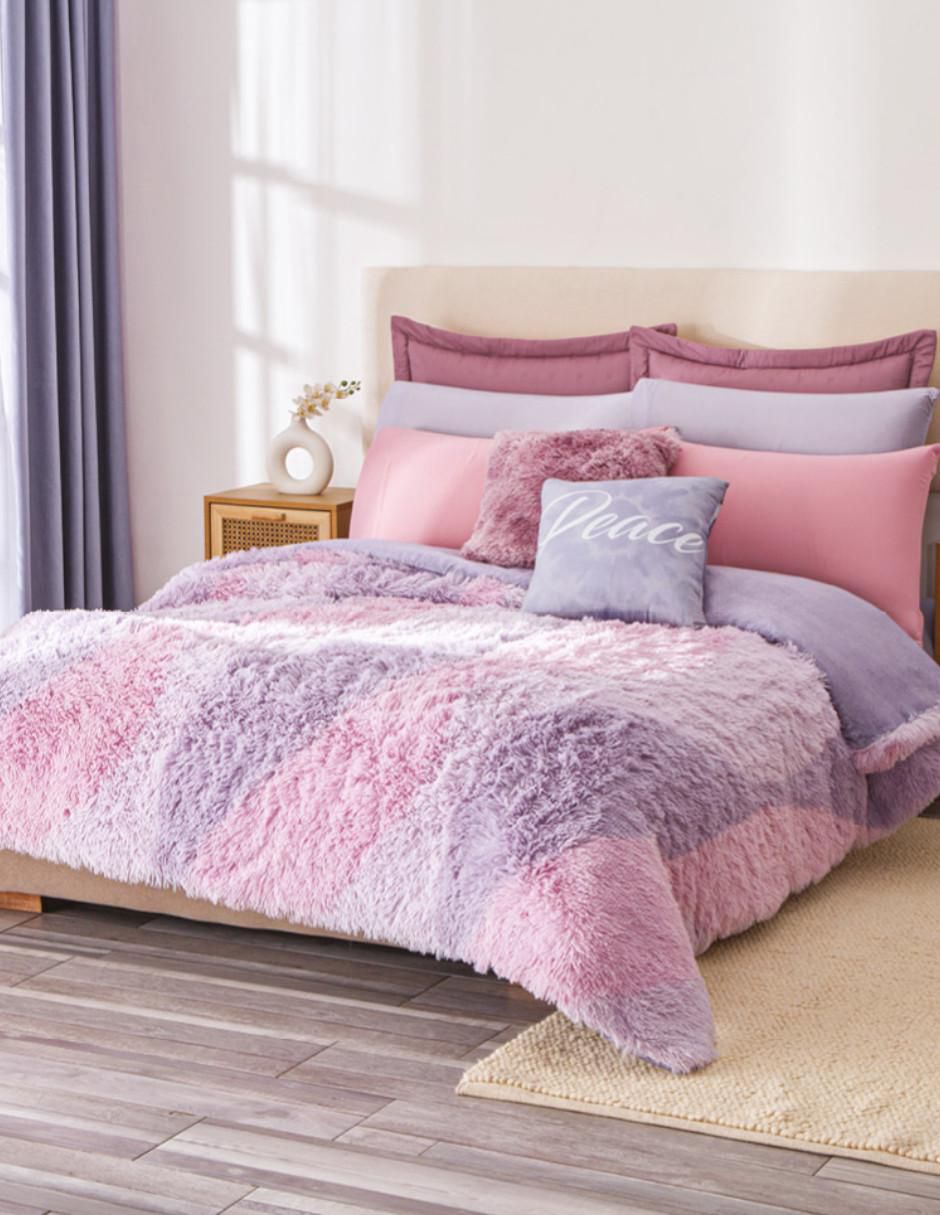 Cobertor Coquette Lilac Rosé estampado texturizado