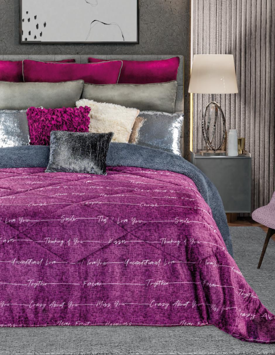 Cobertor Violet Elegance estampado gráfico 1