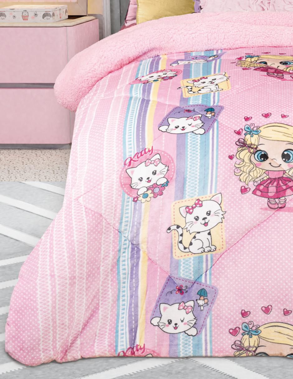 Cobertor Invernal Katy & Kitty estampado infantil 2