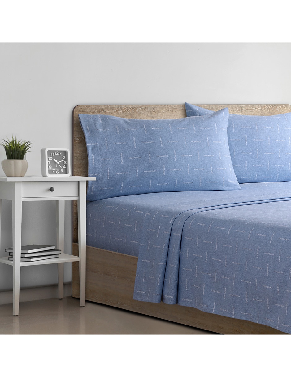 Juego de sábanas de franela Tim Soft Blue