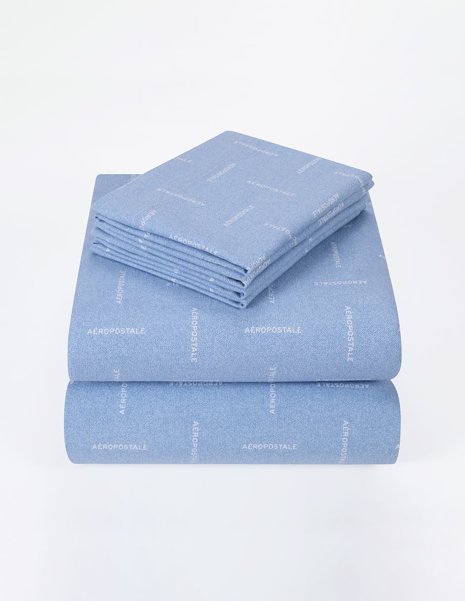 Juego de sábanas de franela Tim Soft Blue 4
