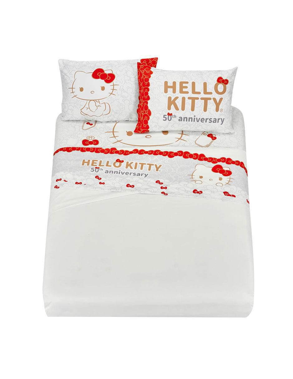 Juego de sábanas de poliéster Hello Kitty 50 Aniversario 2