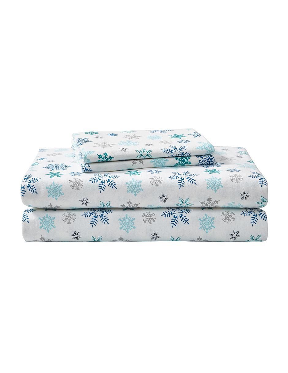 Juego de sábanas de franela 80 hilos Tossed Snowflake Dsi 5