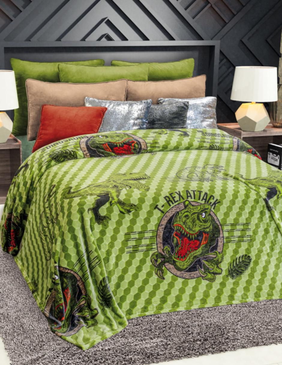 Cobertor Ultrasoft T-Rex Attack estampado dinosaurio