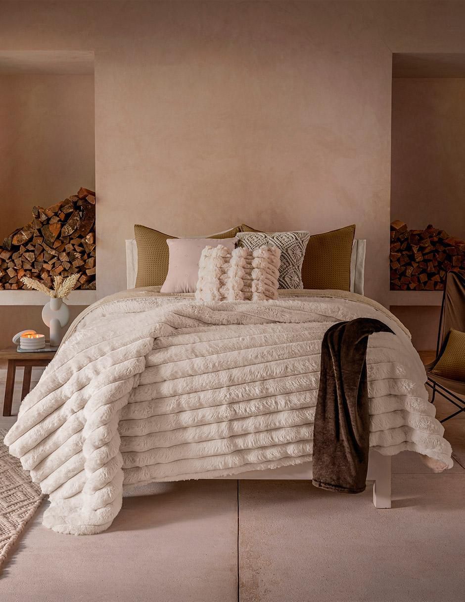 Cobertor Invierno estampado texturizado
