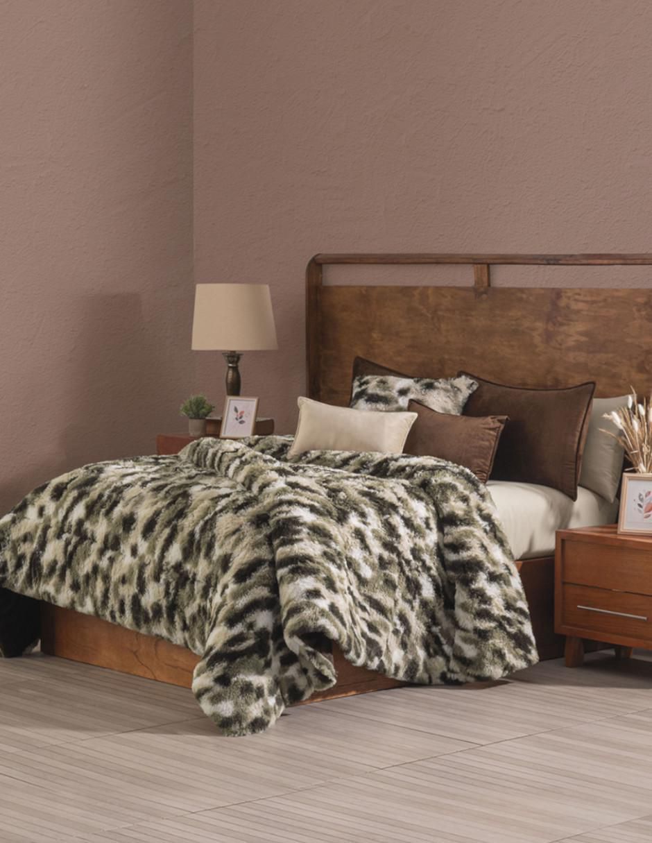 Cobertor Deluxe Leopard estampado texturizado