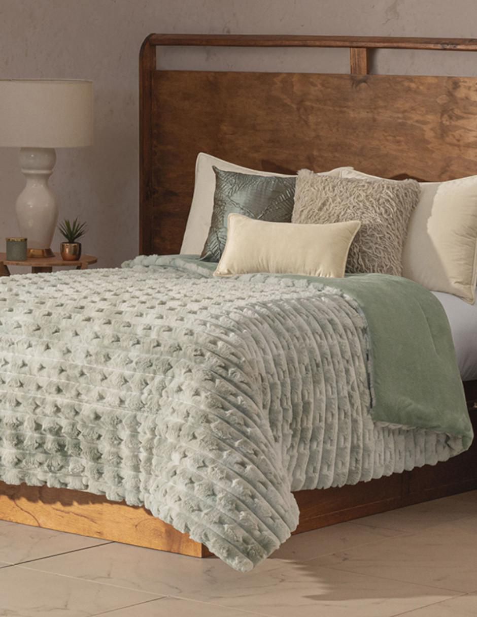 Cobertor Platinum Laurel estampado texturizado