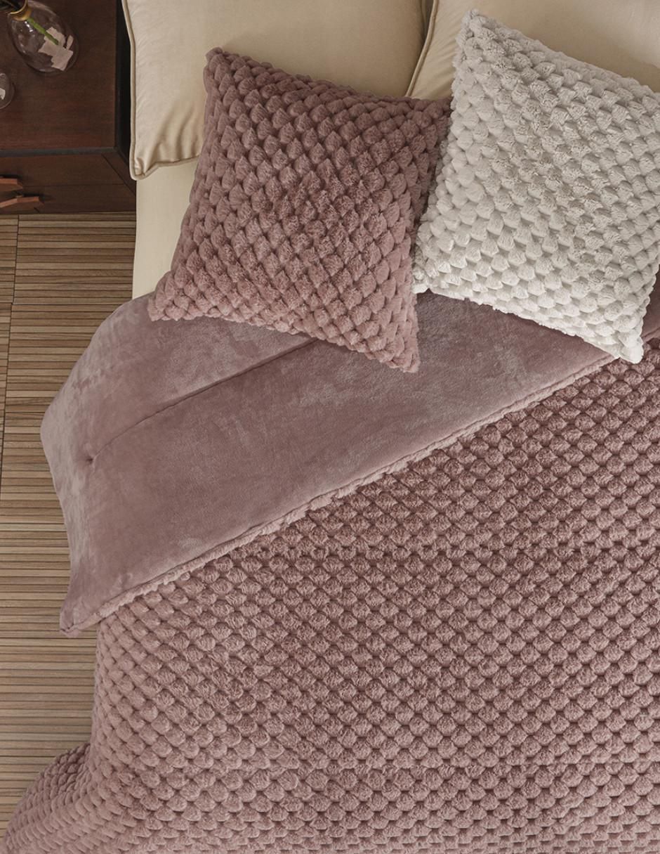 Cobertor Lux Rose Blush estampado texturizado 2