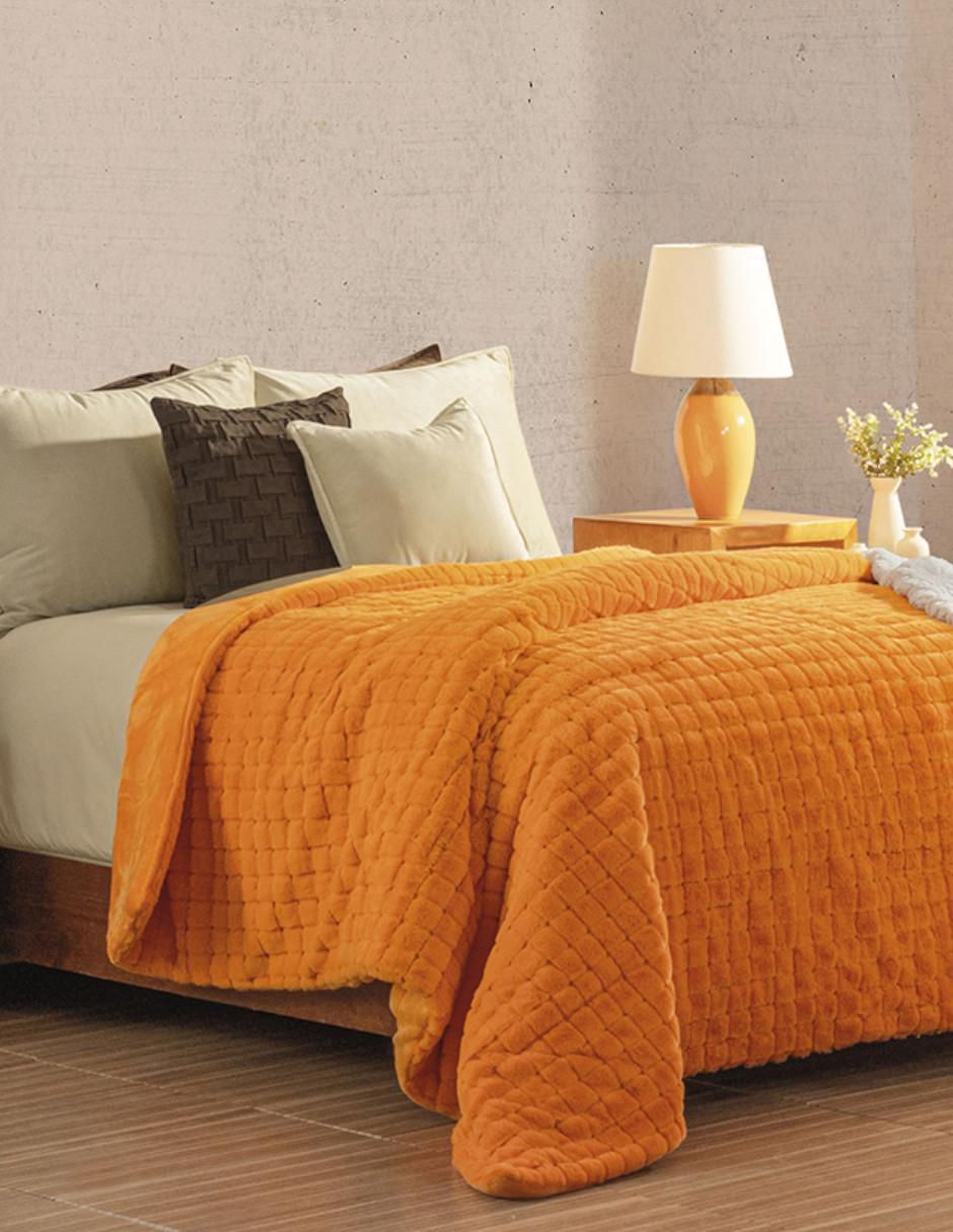 Cobertor Premium Mandarina estampado texturizado