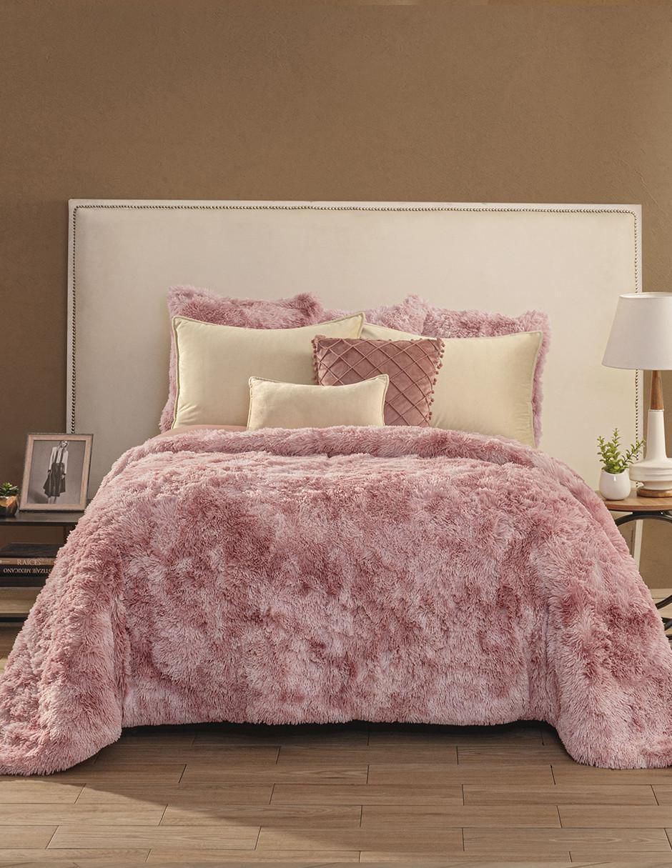 Cobertor Deluxe Flamingo estampado texturizado