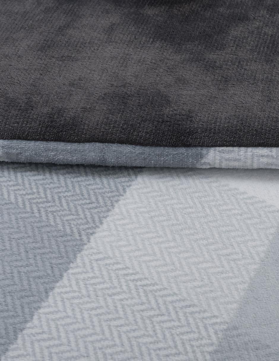Cobertor Silver Plaid Allure estampado geométrico 2