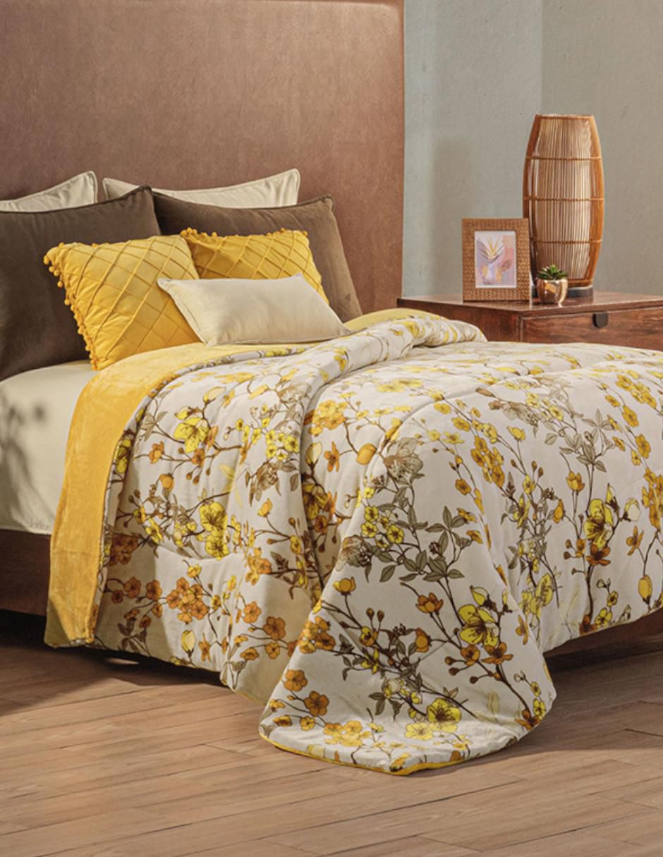 Cobertor Floral Golden Sunshine estampado floral