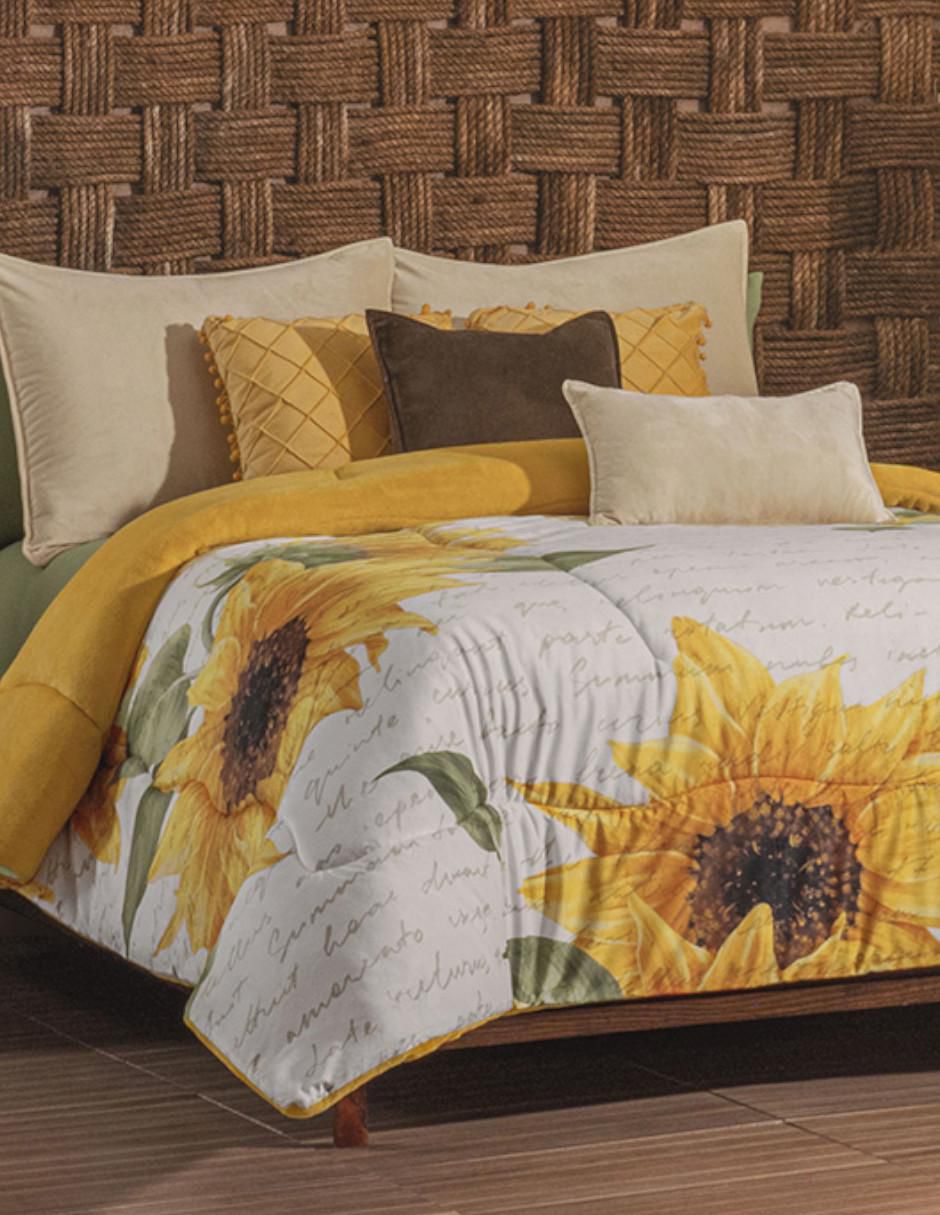 Cobertor Girasoles estampado floral