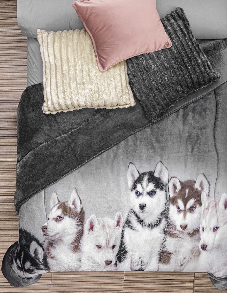 Cobertor Siberian Dogs estampado gráfico 2