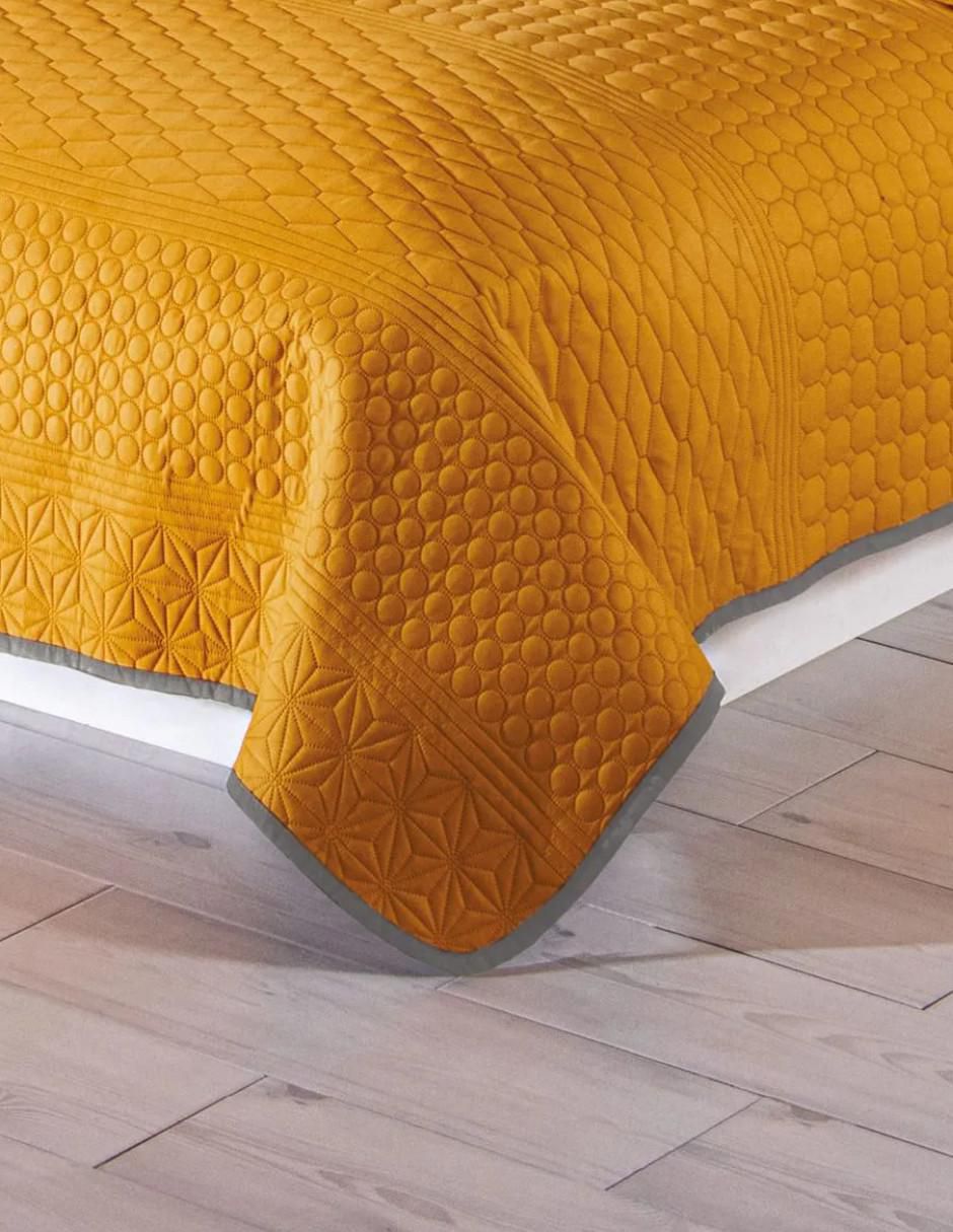 Colcha Mustard Gray Mix