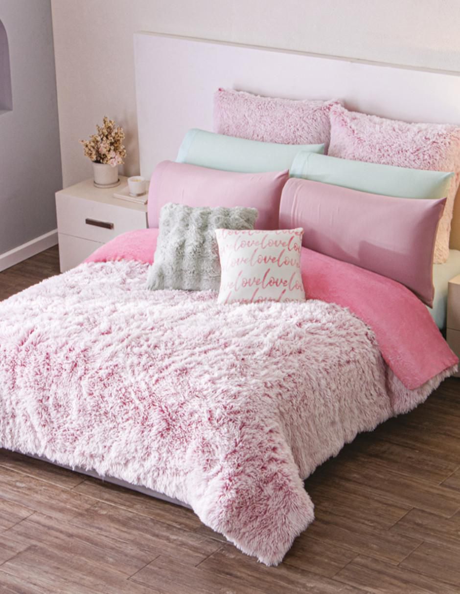 Cobertor Faux Fur Hot Pink estampado texturizado