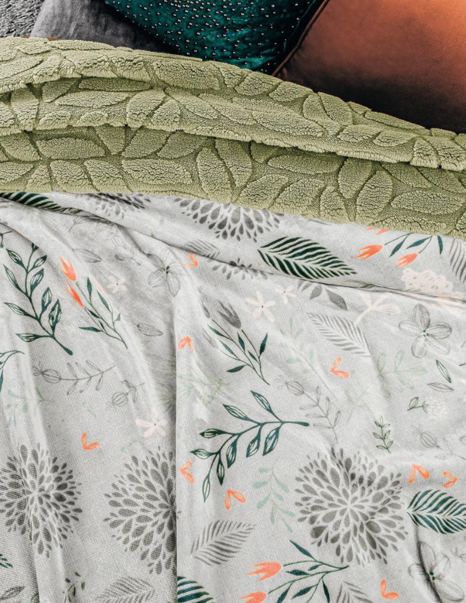 Cobertor Elysum Dupla Elite estampado floral 2