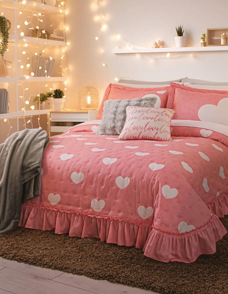 Set de colcha Corazones Set de colcha Corazones