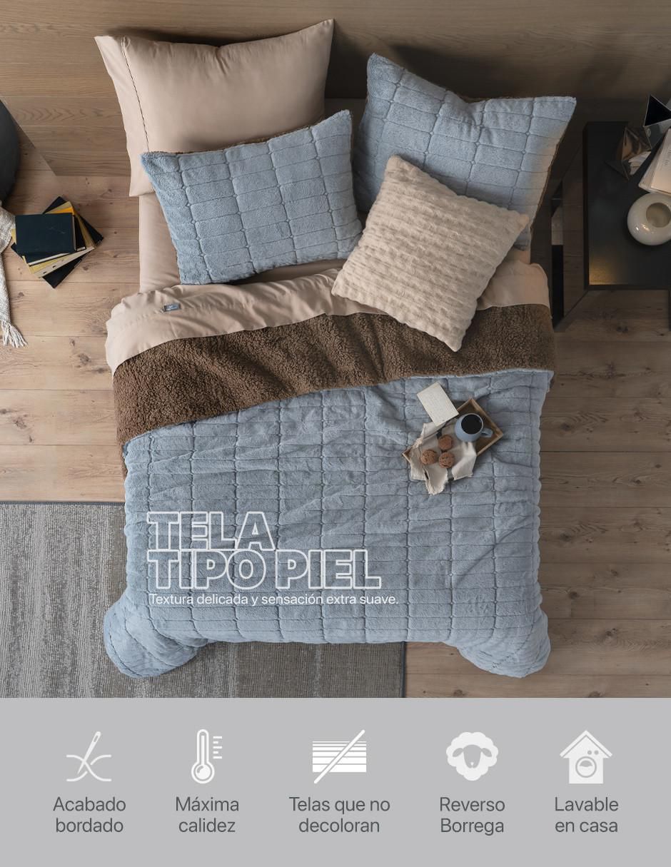 Set edredón real textil afelpado doble vista más fundas sin temática