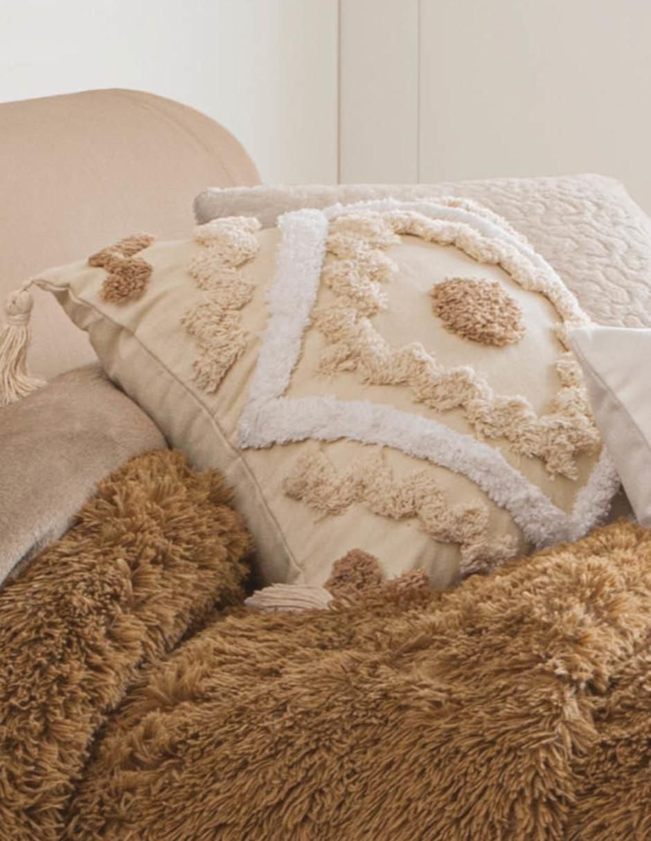 Cobertor Faux Fur Camel estampado texturizado