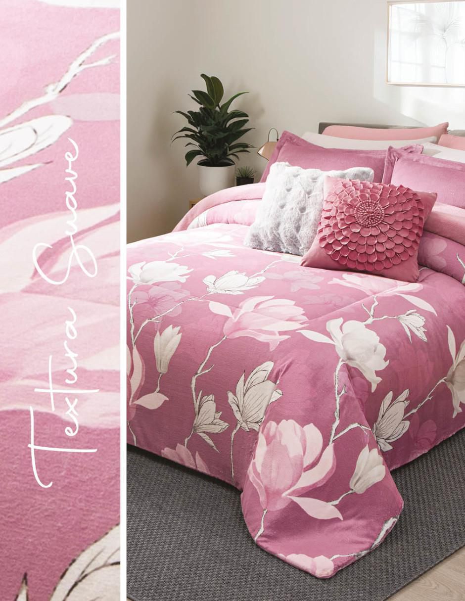 Cobertor La Fleur Blush estampado floral
