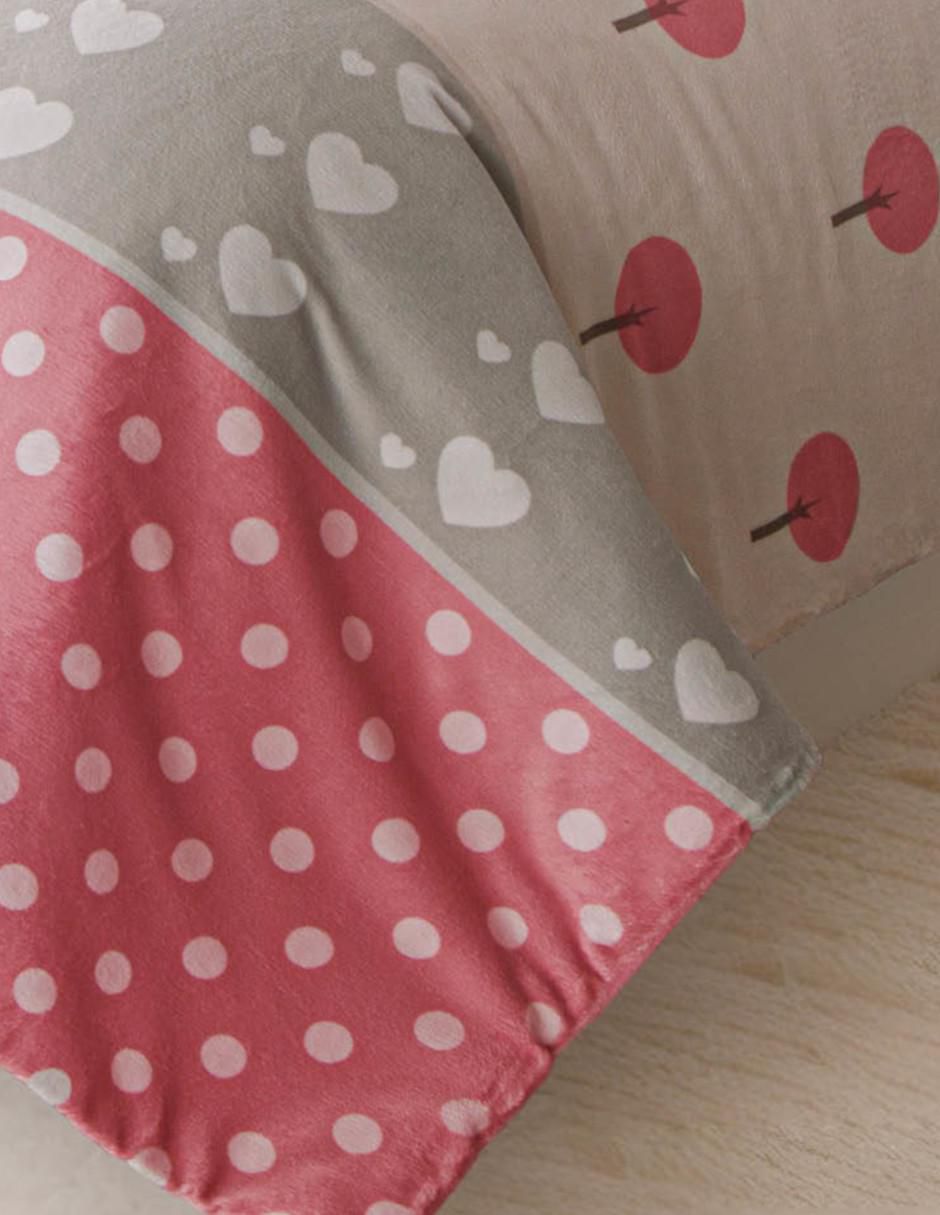 Cobertor Polka Hearts estampado gráfico