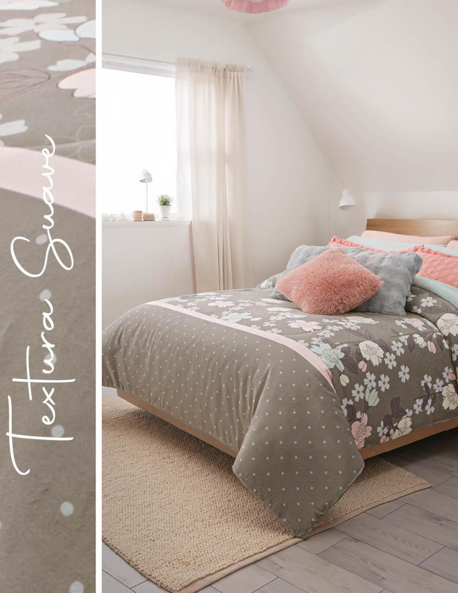 Cobertor Flowers & Dots estampado floral