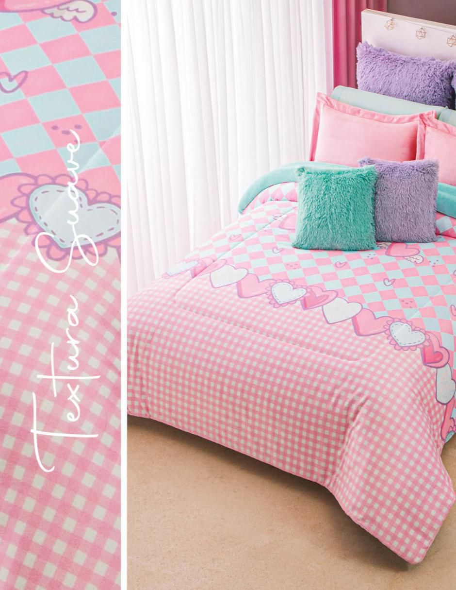 Cobertor Dulces Corazones estampado gráfico