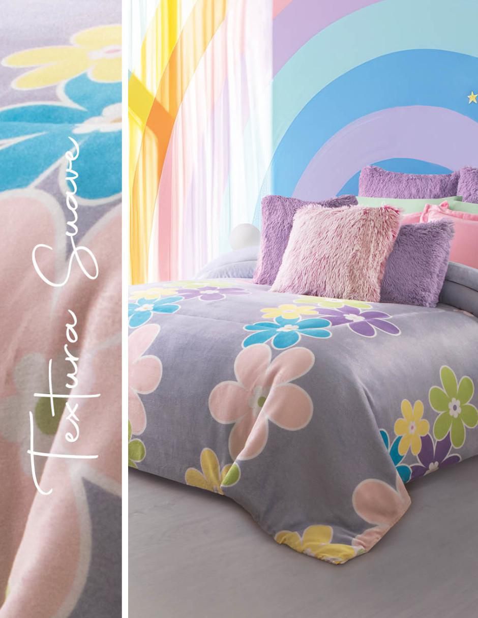 Cobertor Colors & Flowers estampado floral