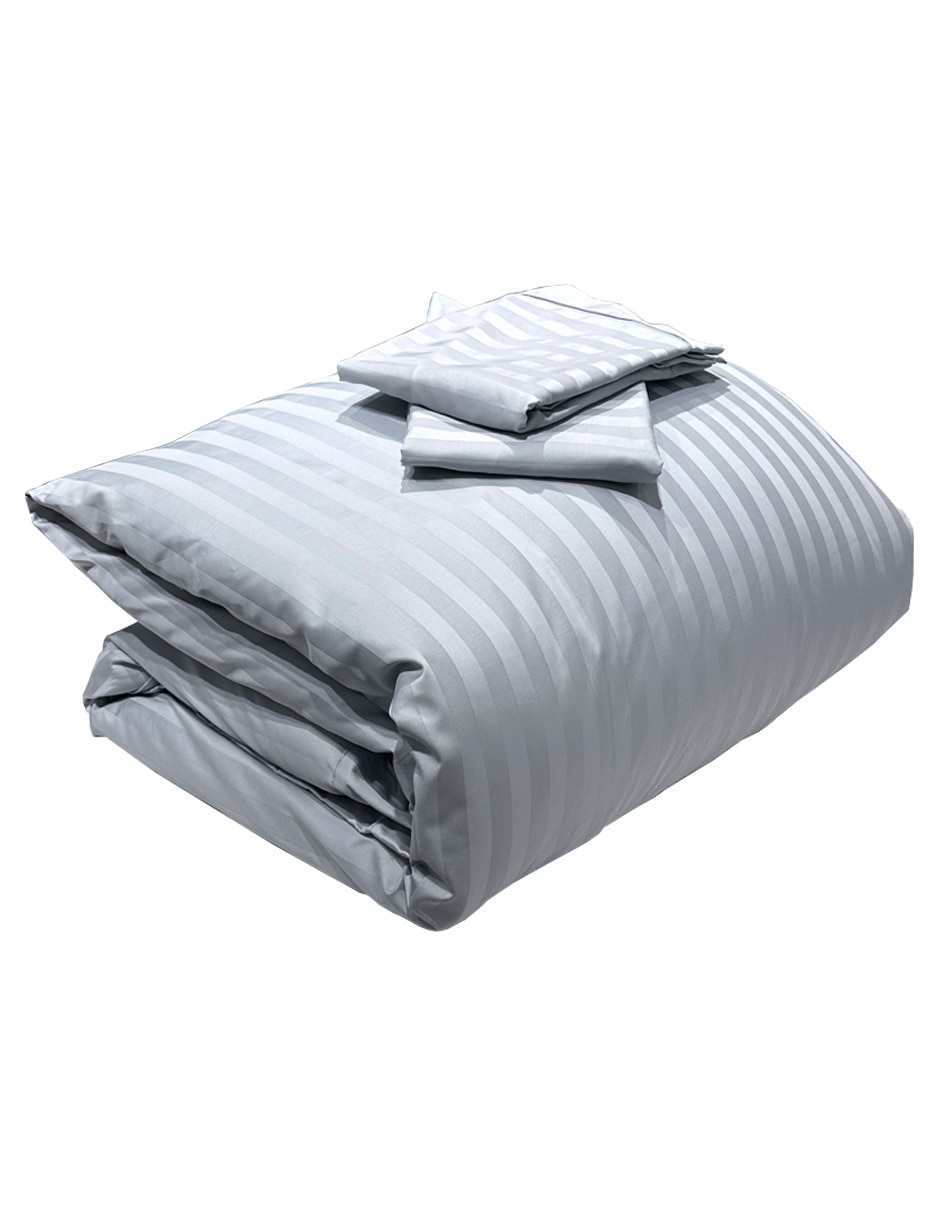 SET DUVET C/RELLENO INFI, MAT-QS, GRIS