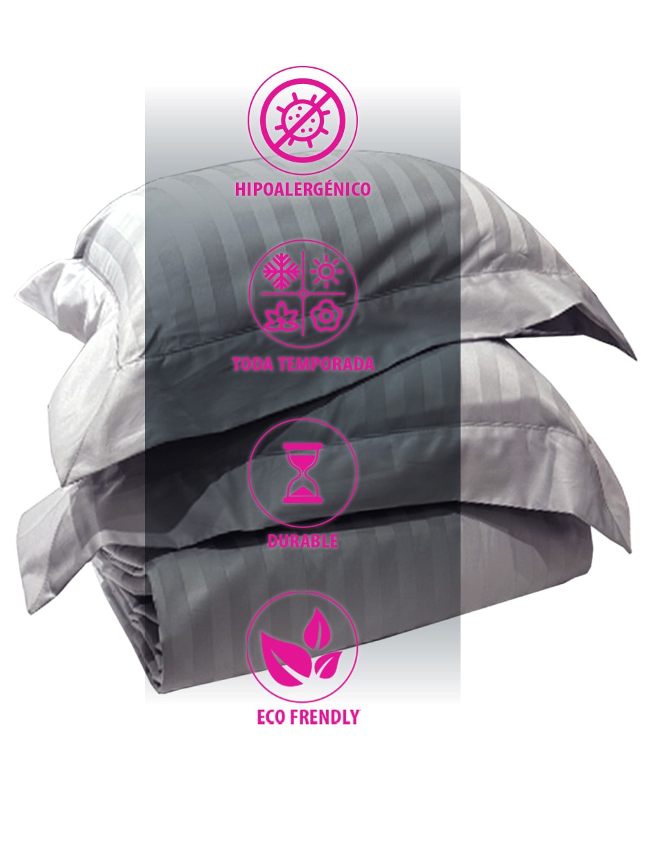SET FUNDA DUVET INFINITE, MAT-QS, GRIS