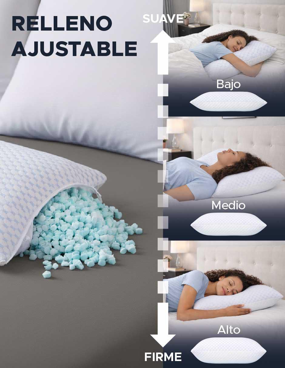 Set de almohada memory foam firmeza alta 6