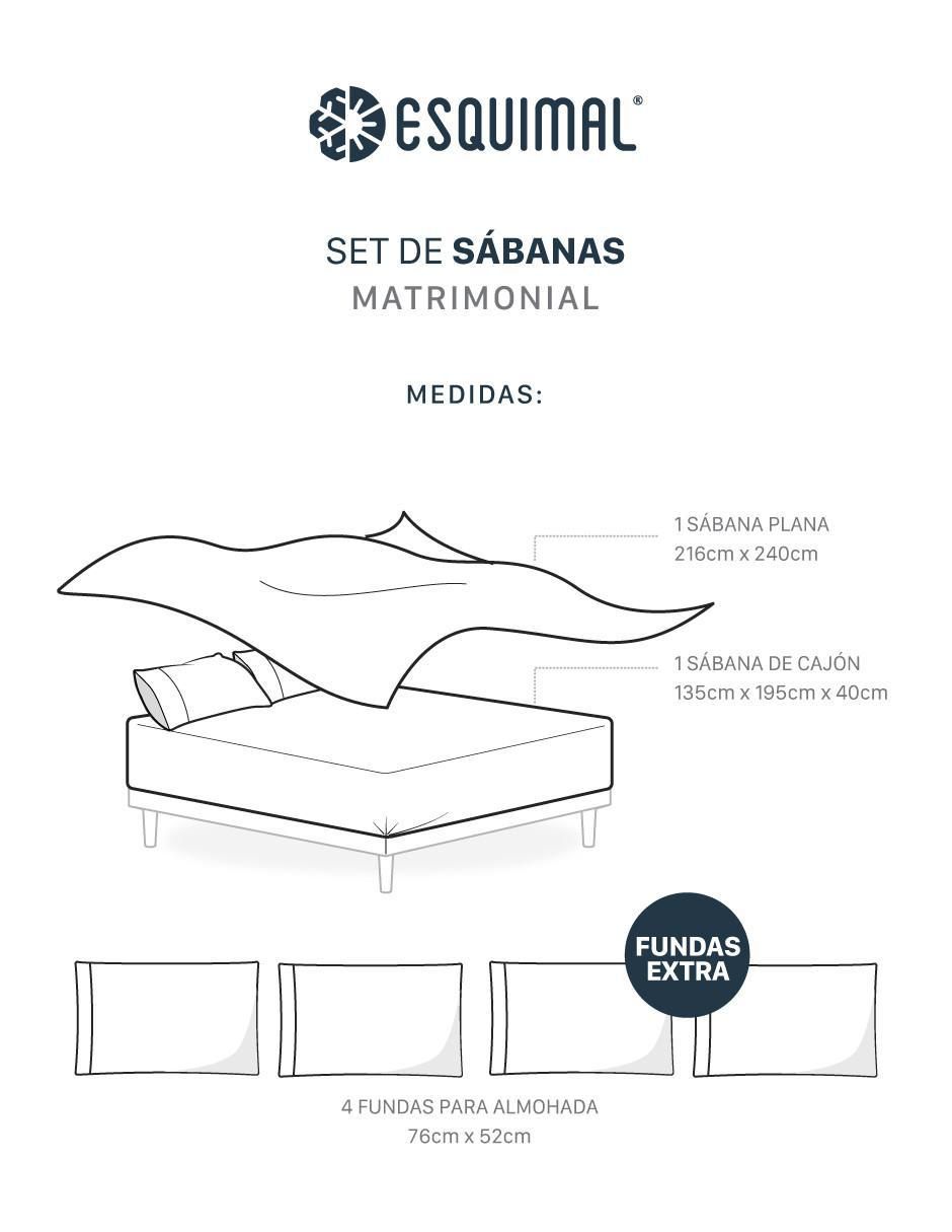 Juego de sábanas de microfibra Esquimal