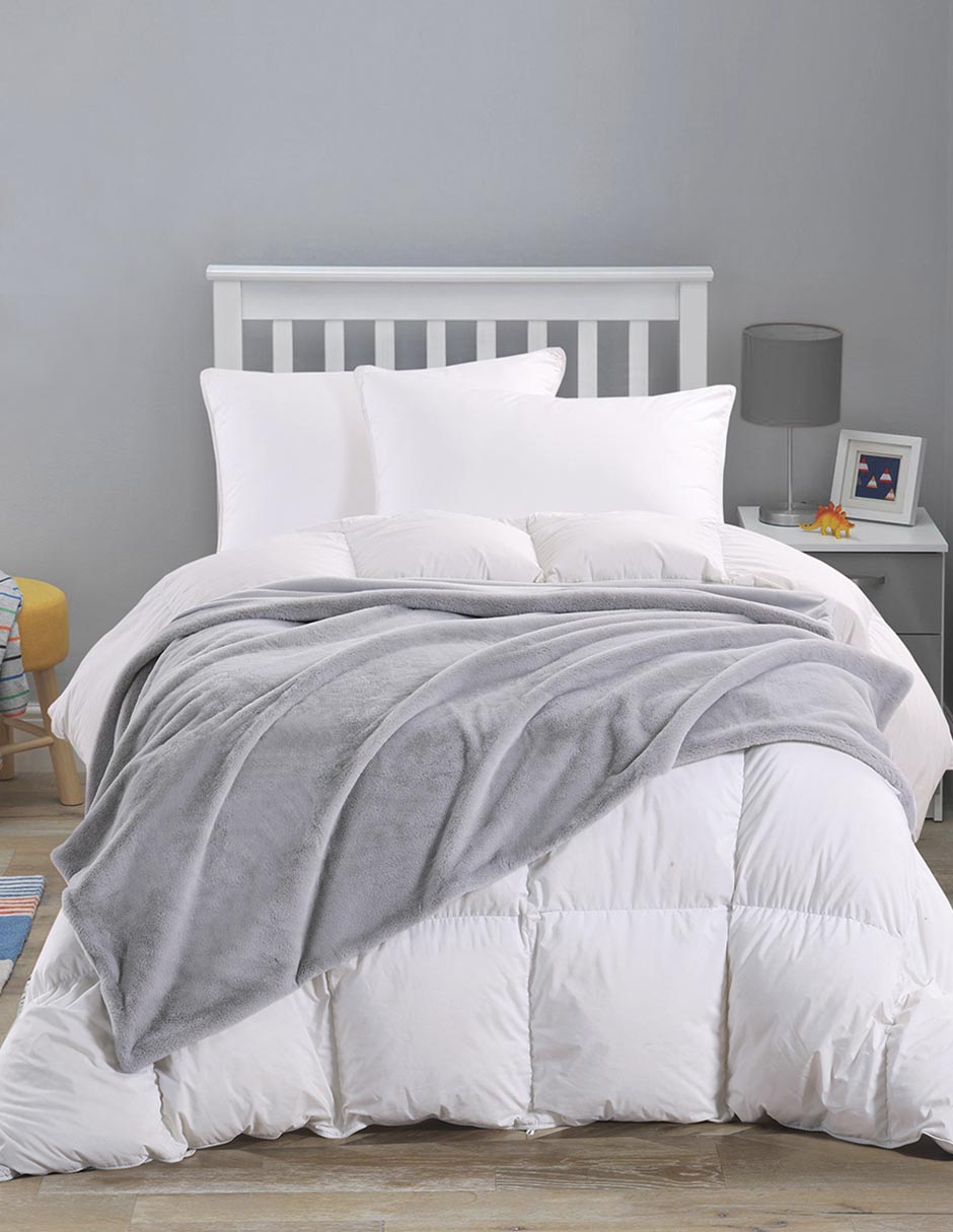 FRAZADA BASIC, 130 X 150 CM, GRIS