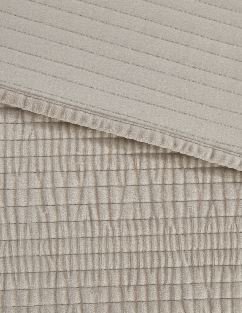 SET COLCHA WASHED VELVET, IND, BEIGE HA