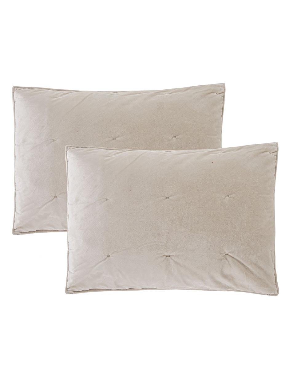 SET EDREDÓN I.VELVET, IND, BEIGE HAUS