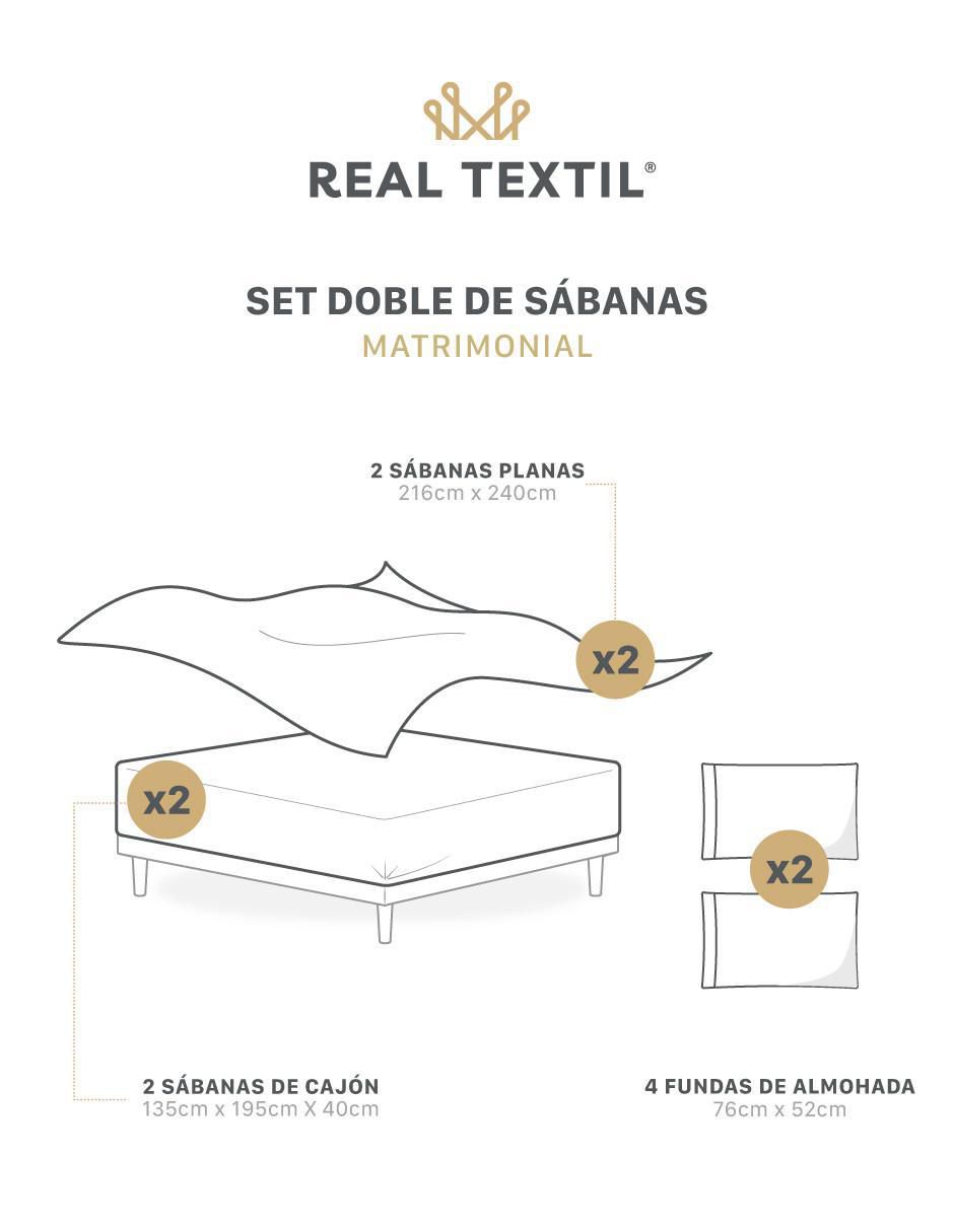 Juego de sábanas "de" microfibra real textil set doble