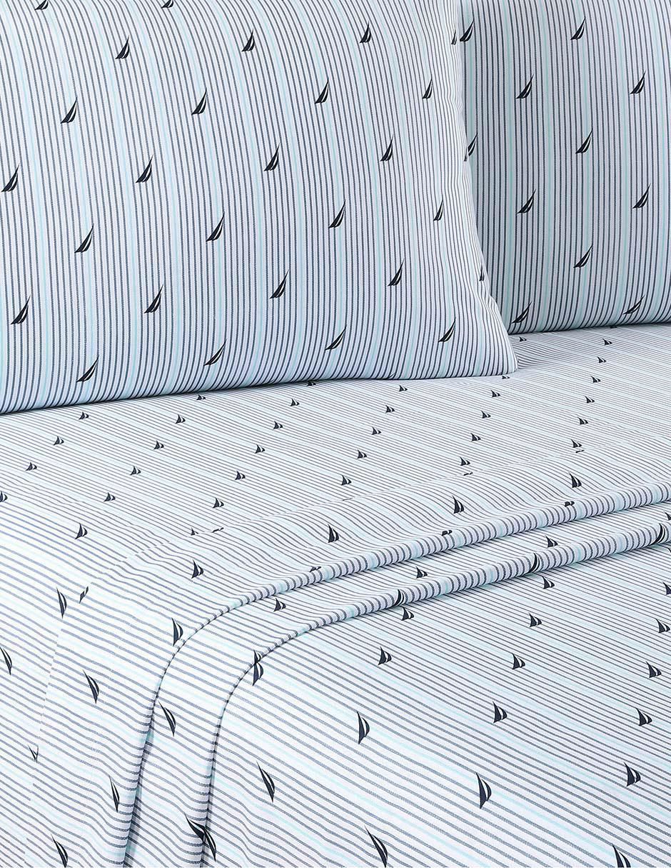 Juego de sábanas de microfibra Adley Stripe Blue