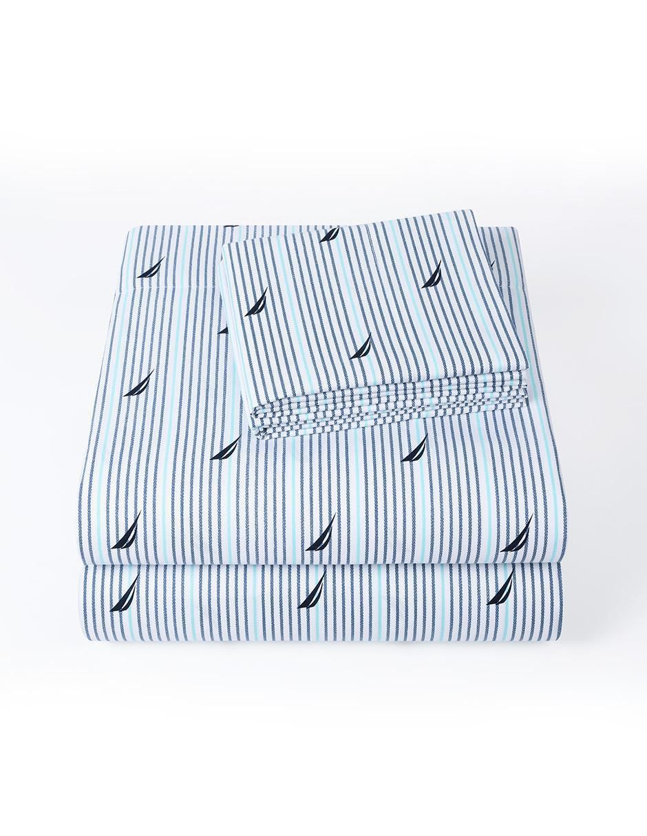 Juego de sábanas de microfibra Adley Stripe Blue 2