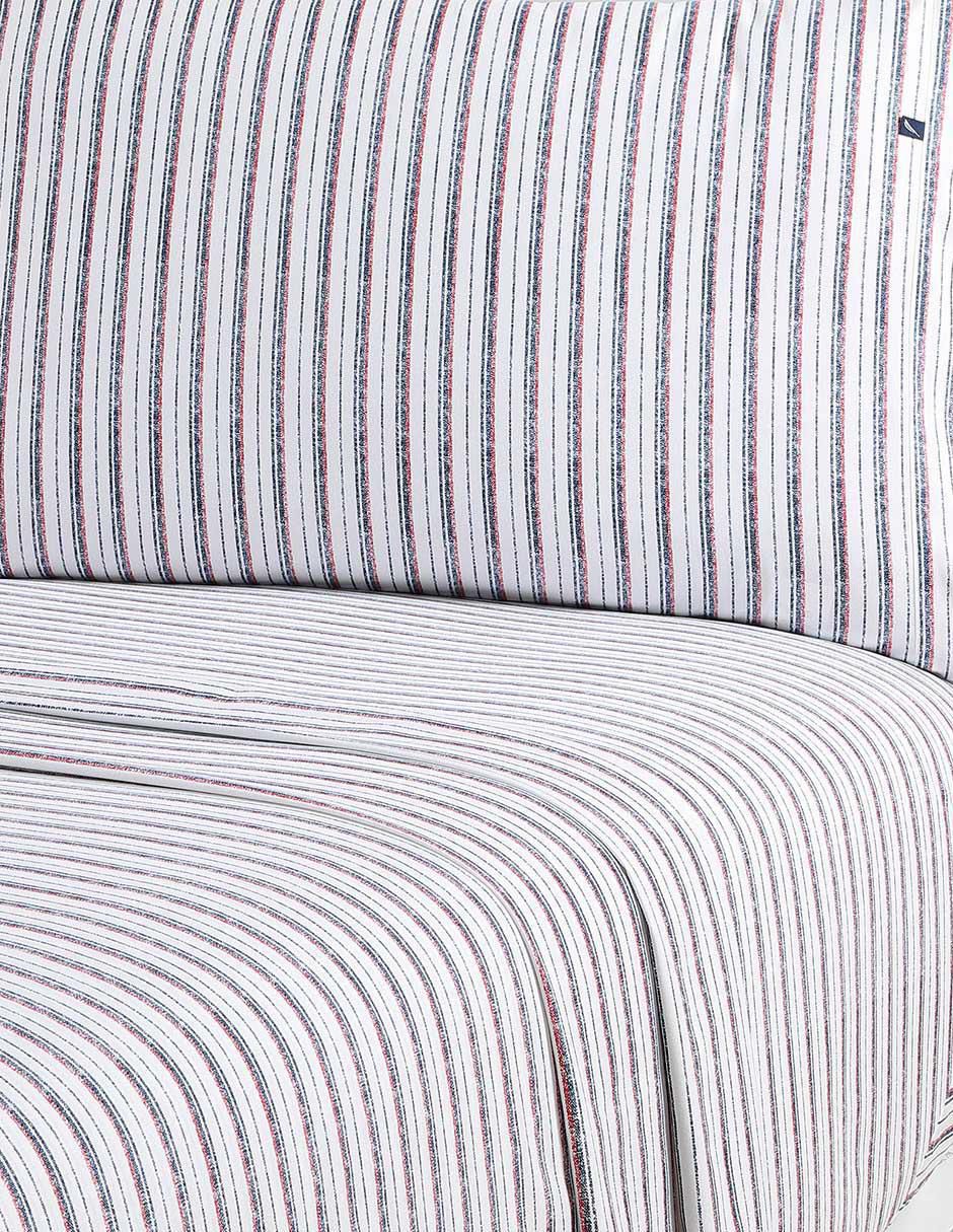 Juego de sábanas de microfibra Avery Stripe Navy 2