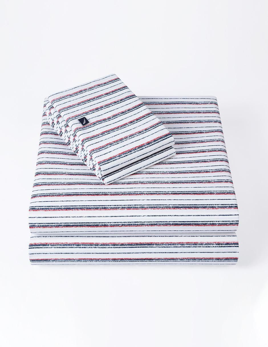 Juego de sábanas de microfibra Avery Stripe Navy 4