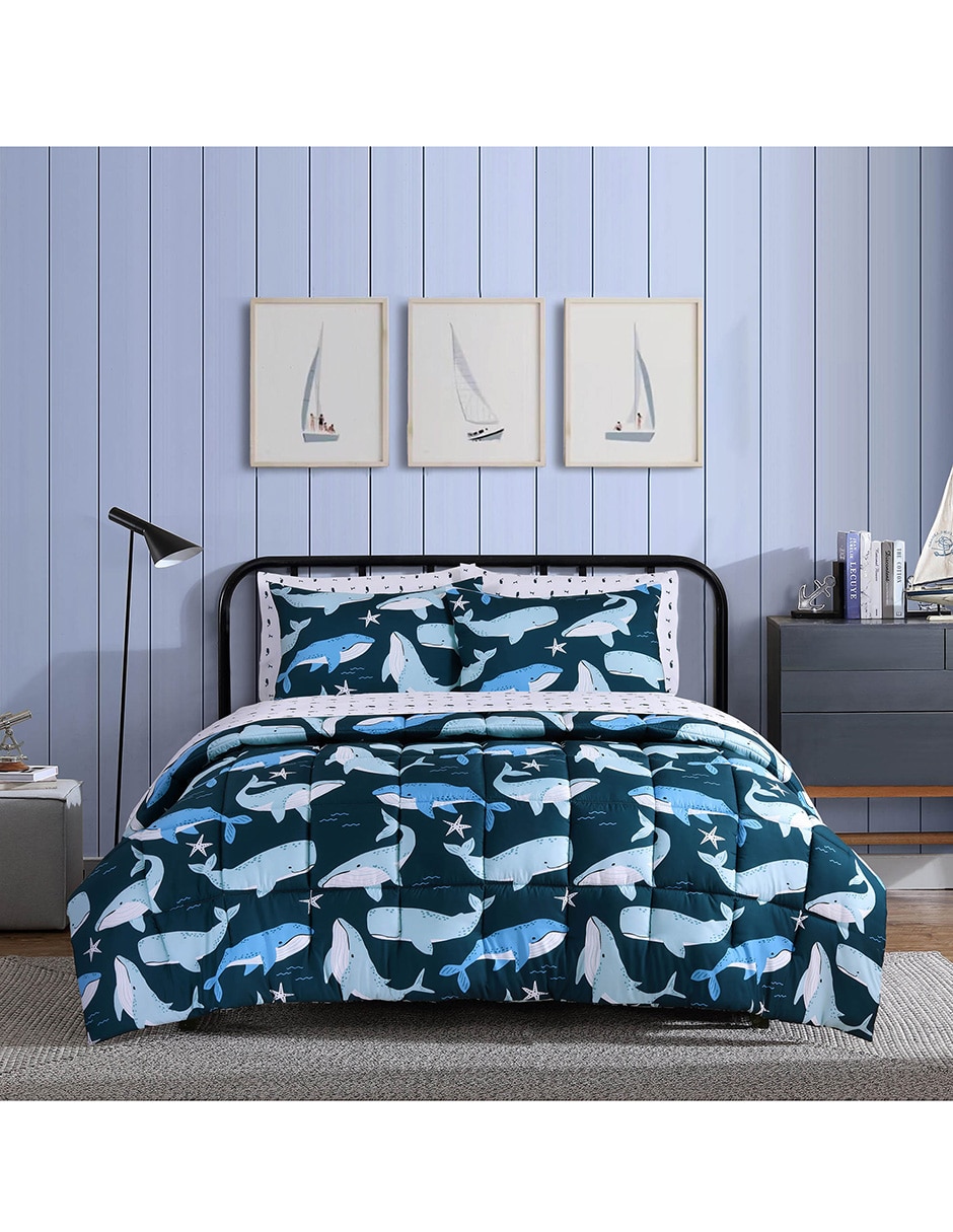 Set edredón Finnian Whales Navy Seas